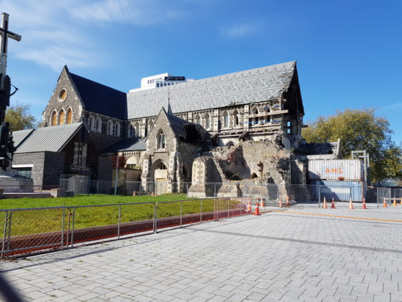 The iconic Christ Church Cathedral still in ruins. After years of debate, the church is rebuilding it next year.
